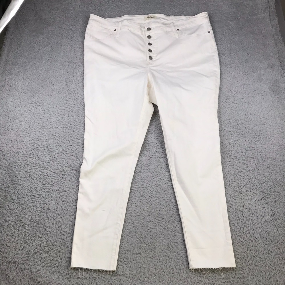 Madewell 9" Mid Rise Skinny Jeans Womens 36 White Button Fly Stretch NEW NWT